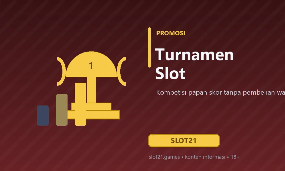 Ilustrasi piala emas di atas papan skor, simbol turnamen slot
