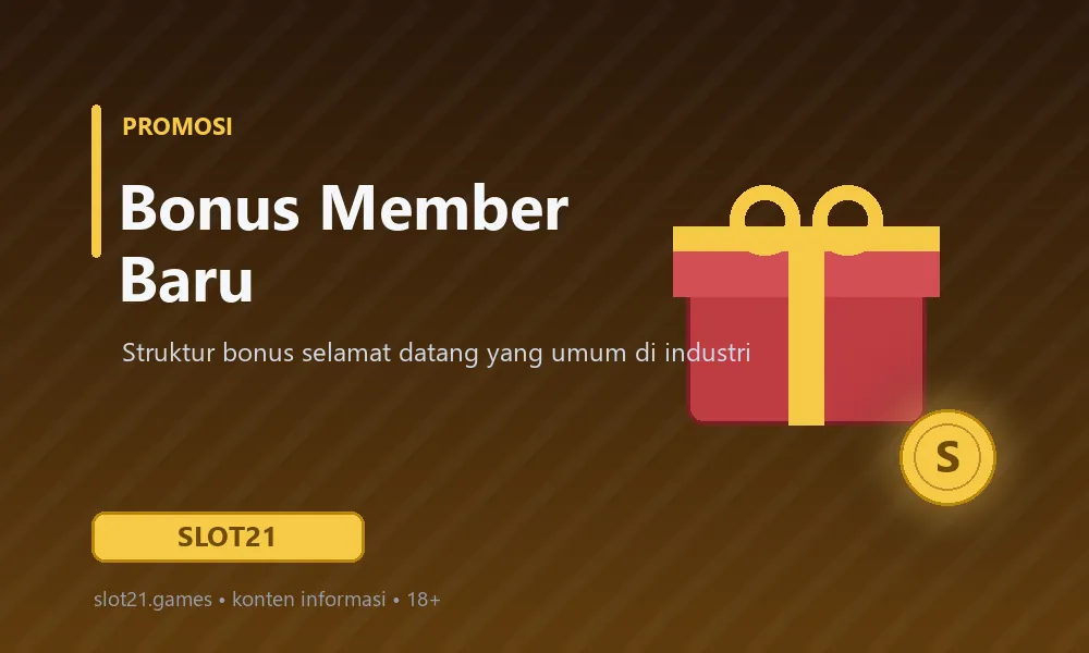 Ilustrasi kotak kado emas dengan pita, simbol bonus selamat datang